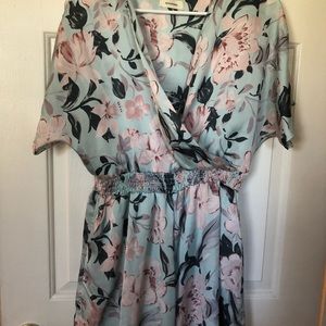 Satin floral romper